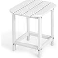 Side Table Outdoor Small Patio Table 18â€� Adirondack Table Weather Resistant End Tables Outside Square Tea Table for Patio Backyard Poolside Garden Balcony (1 White)