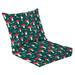 Outdoor Deep Seat Cushion Set 24 x 24 mushroom seamless pattern design cute red mushrooms white dots green Deep Seat Back Cushion Fade Resistant Lounge Chair Sofa Cushion Patio Furniture Cushion