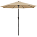 Alden Design 10 ft Patio Umbrella 8 Ribs w/ Push Button Tilt and Crank Tan