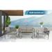 Sectional Sofa Sets Modern Luxury Aluminum 4 Pieces Patio Furniture with Cushions Coffee Table and Armchair Conversation Sofa Sets for Porch Poolside Backyard Garden Gray and Silver