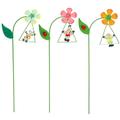 Gifts for Housewarming Metal Flower Holder Garden Stake Ornaments Stakes Decorative Sunflower Yard Stick Iron 3 Pcs