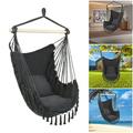 Hanging Chair Swing Hammock Hanging Rope Chair Hanging Bubble Chair Porch Swing Seat Swing Chair Camping Portable for Patio Deck Yard Indoor Bedroom Garden with 2 Pillows Max 198lb(Gray)