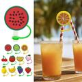 Huayishang Straw Cover Clearance 1 Piece Set of Straw Covers Straw Covers for Reusable Straw Protector Fruit Pvc Straw Caps Silicone Straw Dust Caps Kitchen Gadgets