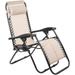 VTOY Zero Gravity Chair Adjustable Folding Lawn Lounge Chairs Outdoor Lounge Gravity Chair Camp Reclining Patio Chairs with Pillows and Cup Holder-Beige