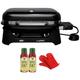 Weber 91010901 Lumin Compact Indoor Outdoor Electric Grill Black Bundle with Pair of Red Heat Resistant Oven Mitt and 2-Pack Gourmet Duck Fat Spray Cooking Oil