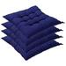 Zhuge Set of 4 Indoor/Outdoor Chair Cushion Cotton Chair Pads Square Cushions for Wicker Chair Seat for Rocking Dining Patio Camping Kitchen Chairs (40X40cm) Sapphire
