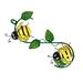 3D Metal Art ï¼Œ 11.8 Inch Metal Bee Ladybugs Wall Decor Decorative Sculptures with Green Leaves for Garden Wall Patio Yard Indoor and Outdoor Wooden House Wall Hanging Decoration (Bee)
