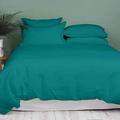 Kamas 3 Piece Solids Solid Twin/Twin XL Teal Green Duvet Cover Set 100% Egyptian Cotton 600 Thread Count with Zipper & Corner Ties Luxurious Quality