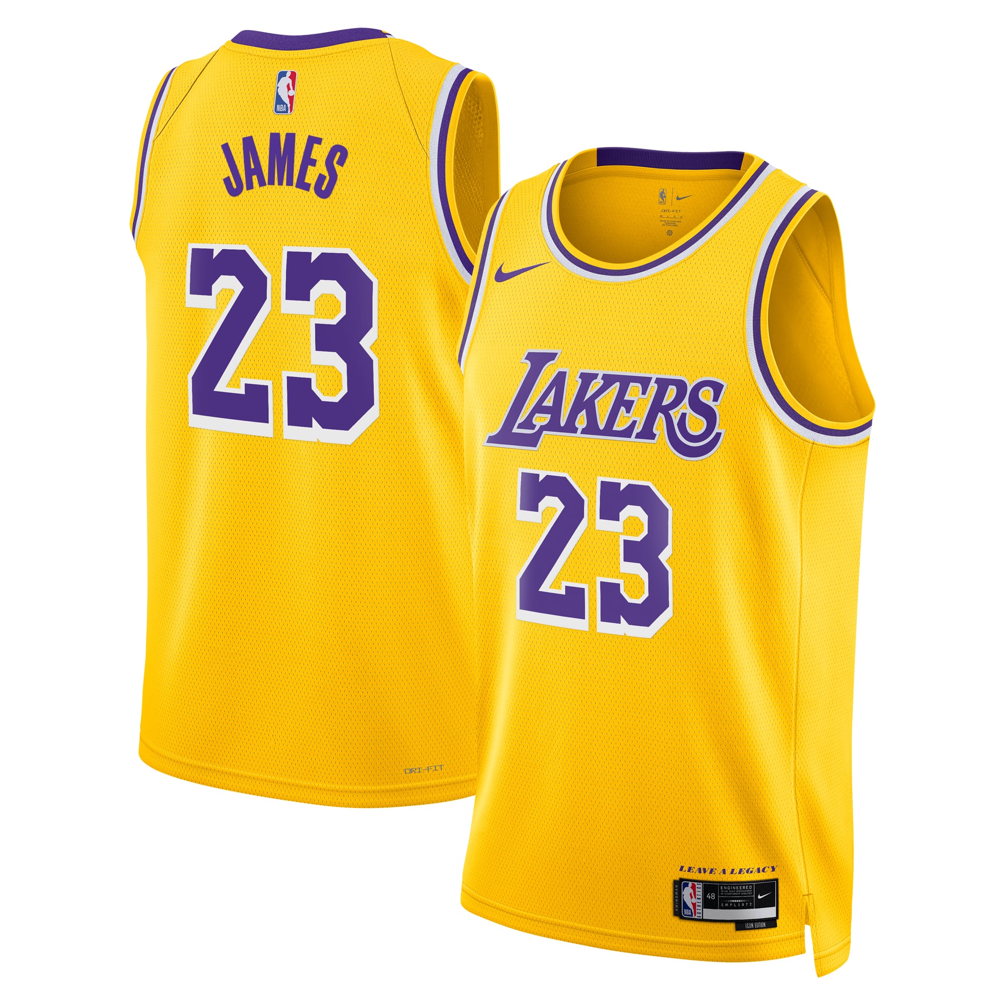 Los Angeles Lakers Nike Icon Swingman Trikot – Gold – LeBron James – Jugend