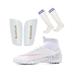 Football Shoes Soccer Sock Soccer Plastic Shin Guard For Adults kids Customize Set Men Women TF\FG Outsole Training Soccer Boots ZH1313-D-White 38