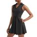 GDREDA Sun Dresses For Women Casual Beach Women s Tennis Skirt With Built In Shorts Dress With 4 Pockets And Sleeveless Exercise. Black XL