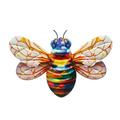 Waroomhouse Outdoor Bee Wall Art Metal Bee Wall Art Nature-inspired Metal Bee Wall Decoration for Home Office Room Colorful Bee Hanging Ornament Pendant Iron