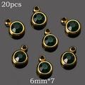 20pcs 6mm Stainless Steel Rhinestone Beads Gold Color Crystal Pendants for DIY