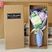 Lloopyting Fake Flowers Artificial Plants Indoor Mother S Day Gift 3 Roses Soap Flower Carnation Bunch Gift Box Birthday Decorations 24*11*7cm