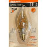 (6 bulbs) Sylvania Vintage LED B10 Bulb Spiral Filament 125 lumens Amber Glow 3 watts Dimmable Candelabra base LED Light Bulb