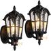 2-Pack Motion Sensor Outdoor Wall Lights Dusk to Dawn Porch Lights Wall Mount Waterproof Exterior Light Fixtures Sconces Lighting Black Wall Lanterns Outside Lights for House Garage Front Door