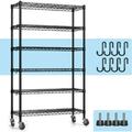 FJU Wire Shelving Unit with Wheels 6-tier Metal Shelving with Adjustable Storage Shelves Freestanding Sturdy Metal Wire Storage Shelf Organizer Rack for Pantry Garage Kitchen 36 W x 14 D x 75 H