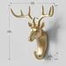 WNG Creative Non-punch Coat Hook Sticky Hook Decorative Hook Creative Animal Head Wall Hanging Deer Head Hook Gold