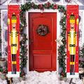 Welcome Christmas Banners Decorations Outdoor 12x72in Merry Christmas Door Porch Sign Banners Hanging Banners for Front Door Indoor Outdoor Decor