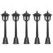 Neutral Ornament Set 5 Pack Mini Miniature Street Lamp Model Railroad Train Post Lamp Black Lamp Outdoor Channel Lamp Post For Doll House Decoration Miniature Fairy Garden Lighting Wolf Statue Outdoor