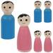 10Pcs Mini Wooden Dolls Crafts Table Decorations Kids DIY Painted Dolls Decors