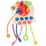5pcs Toddler Pull String Toy Baby Interactive Toy Baby Sensory Toy Silicone Octopus