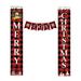 3 Piece Christmas Decorations Merry Christmas Banner Decor Porch Sign Christmas Porch Banner Happy New Year Plaid Signs for Home Front Door Fireplace or Holiday Party Decor