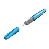 Pelikan Twist Fountain Pen .. with 2 Ink Cartridges .. Medium Nib Frost Blue .. Boxed (811255)