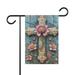 Christian Cross Flower Easter Flag Happy Easter Flag ID-0308-LUY