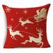 Naierhg Pillow Cover Washable Reusable Hidden Zipper Soft Breathable Decorative Christmas Tree Pattern Pillowcase for Home