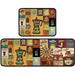 Coffee Kitchen Rugs Decor 2 Pieces Set Kitchen Mat Washable Runner Rug 17 x 47 + 17 x 23 (Gold)