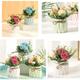 Langray - Artificial Flower - Mini Potted Fake Hydrangea Flowers for Wedding Office Home Decor Patio Desk Table, Set of 4