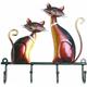 Rhafayre - Wall Mounted Key Holder Iron Cat Wall Hook Decor 4 Hooks For Coat Bag Wall Mount Clothes Rack Decor Gift