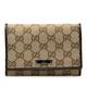 GUCCI GG Canvas Bifold Wallet 154258 Beige Brown Leather Women's