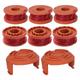 Lawn Mower Replacement Spool, Auto Feed Spool 6 Rolls, Nylon Spool with 2 Spool Caps, Compatible with worx Lawn Mower - Rhafayre