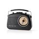 Vintage Retro FM / AM Radio, Portable Size, Mains or Battery, Nostalgic 1950s Design, Rotary Volume Control, Easy to Use, Black