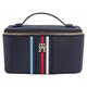 Kosmetiktasche TOMMY HILFIGER "POPPY VANITY CASE CORP" Gr. B/H/T: 18 cm x 10 cm x 14 cm, blau (space blue) Damen Taschen Beauty Cases Kosmetiktaschen