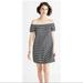 Madewell Dresses | Madewell Striped Melody Off The Shoulder Dress Small | Color: Gray/White | Size: S