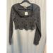 Free People Tops | Free People Intimately Cloud Ride Crop Top Women's M Black Lace Scallop Hem B61 | Color: Black | Size: M