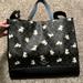 Coach Bags | Large Black Leather Coach Bag With Puppy Print. New With Tags! | Color: Black/Blue | Size: Os