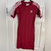 Adidas Dresses | Adidas 3 Stripes Midi Dress Burgundy Size Small. New No Tags | Color: Red | Size: S