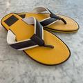 Coach Shoes | Coach Men’s Mak Yellow Flip Flops - Size 13 | Color: Brown/Yellow | Size: 13