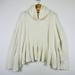 Free People Sweaters | Free People Beige Ivory Chunky Cable Knit Oversize Ruffle Sweater Womens Medium | Color: Cream | Size: M