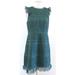 J. Crew Dresses | J Crew Womens Evergreen Green Cap Sleeve Ruffle Mixed Lace Sheath Dress Size 6 | Color: Green | Size: 6