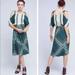 Anthropologie Dresses | Anthropologie Mariko Floreat Tie Cold Shoulder Knee Length Midi Dress | Color: Blue/Cream | Size: 12