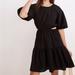 Madewell Dresses | Madewell Seersucker Puff Sleeve Cutout Mini Dress Black | Color: Black | Size: Xl