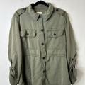 American Eagle Outfitters Jackets & Coats | American Eagle Outfitters Women's Large Olive Green Pockets Zip Military Shirt | Color: Green | Size: L