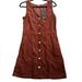 Levi's Dresses | Levi's Rust Brown Corduroy Cotton Button Down Midi Dress Pockets Size Small | Color: Brown | Size: S