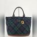 Dooney & Bourke Bags | Dooney & Bourke Blue Tartan Plaid Fabric Leather Shopper Tote Satchel Purse Bag | Color: Blue/Green | Size: Os