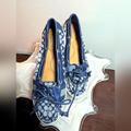 Coach Shoes | Coach Blue Leather And Canvas Loafers Size 7 | Color: Blue | Size: 7